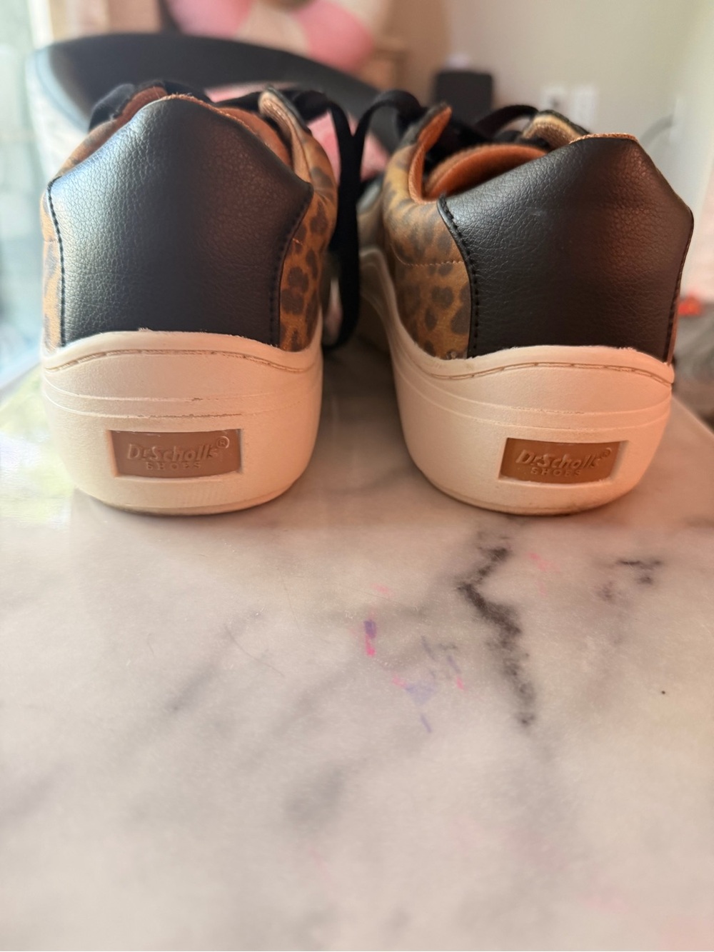 Dr. Scholl's Leopard Print Platform Sneakers - Black and Tan - Picture 6 of 6